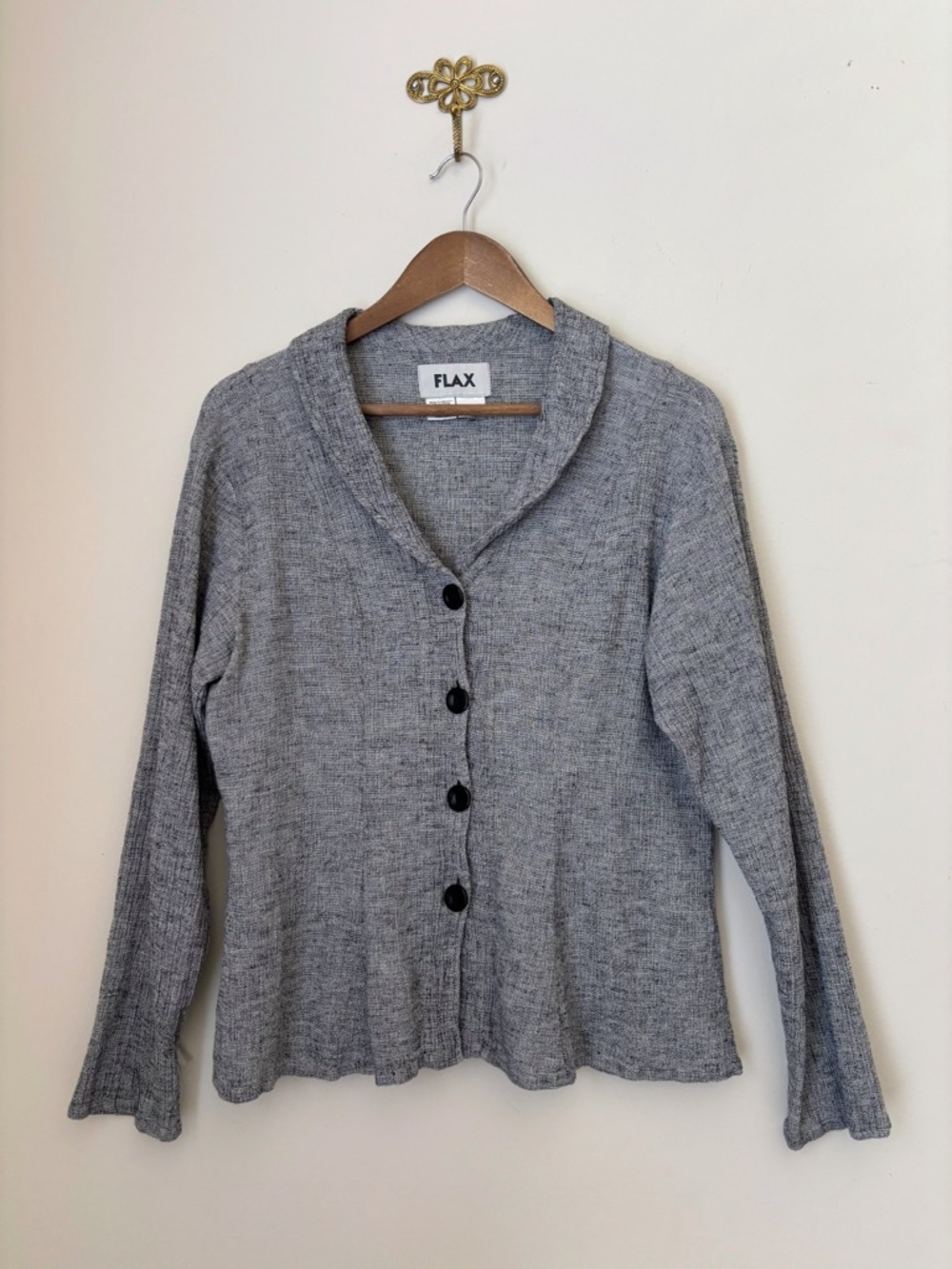 Flax Grey Linen Blend Jacket Small Summer Workwear